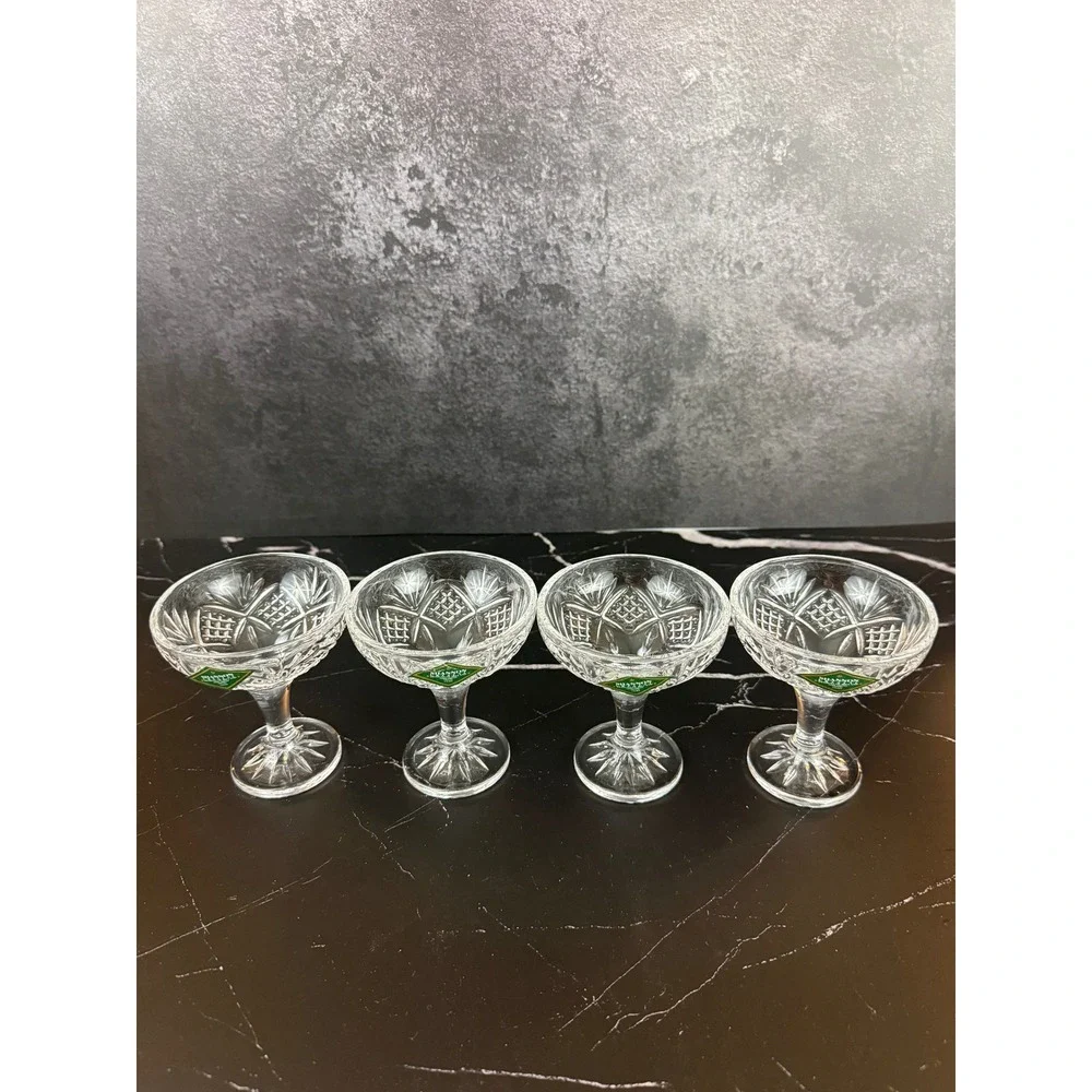 VTG Set of 4 Shannon Crystal Ireland Champagne Coupes‎ EUC!